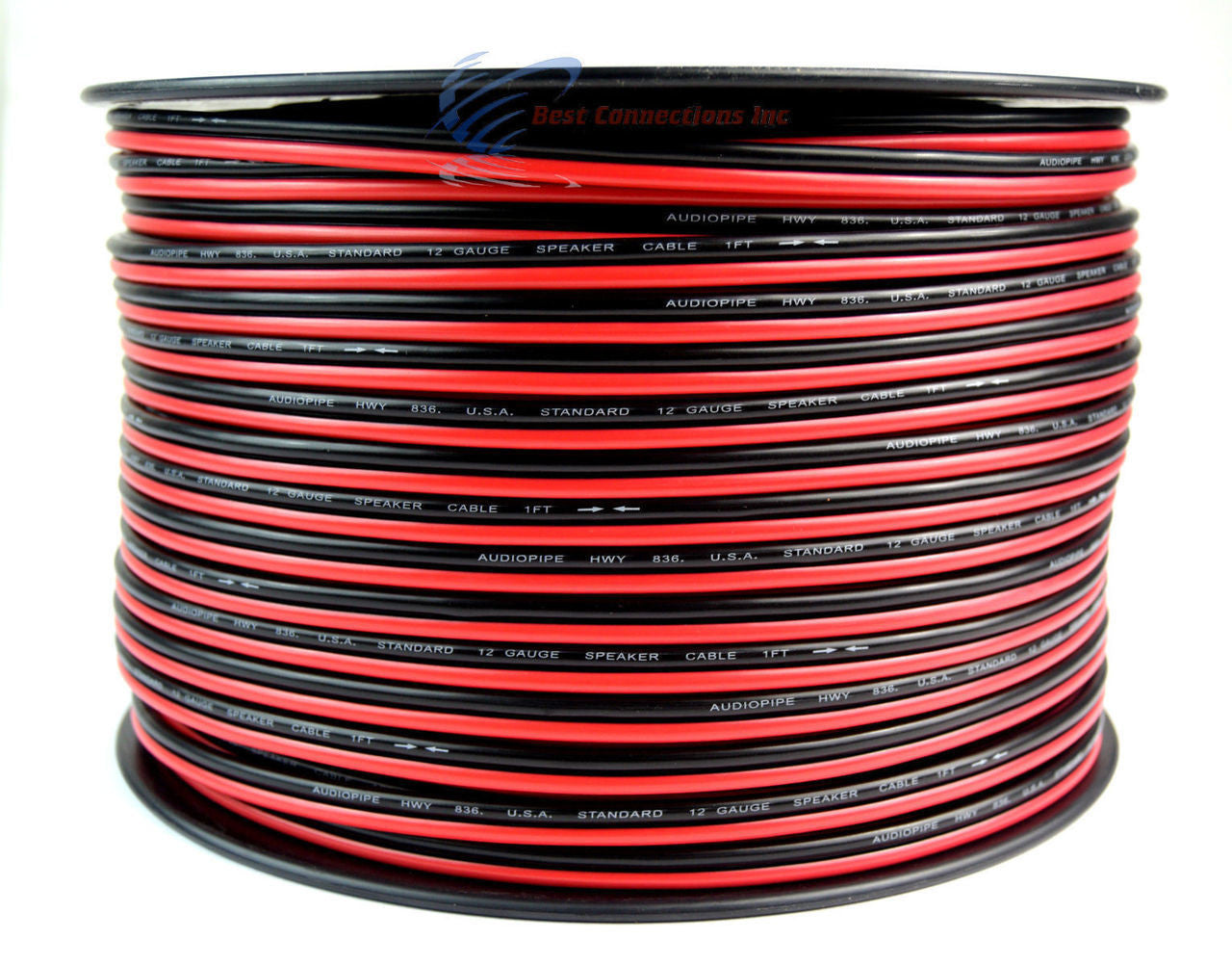 Audiopipe 12 Gauge 500' Feet Red Black Bonded 2 Way Speaker Wire 2 Pack Home Audio