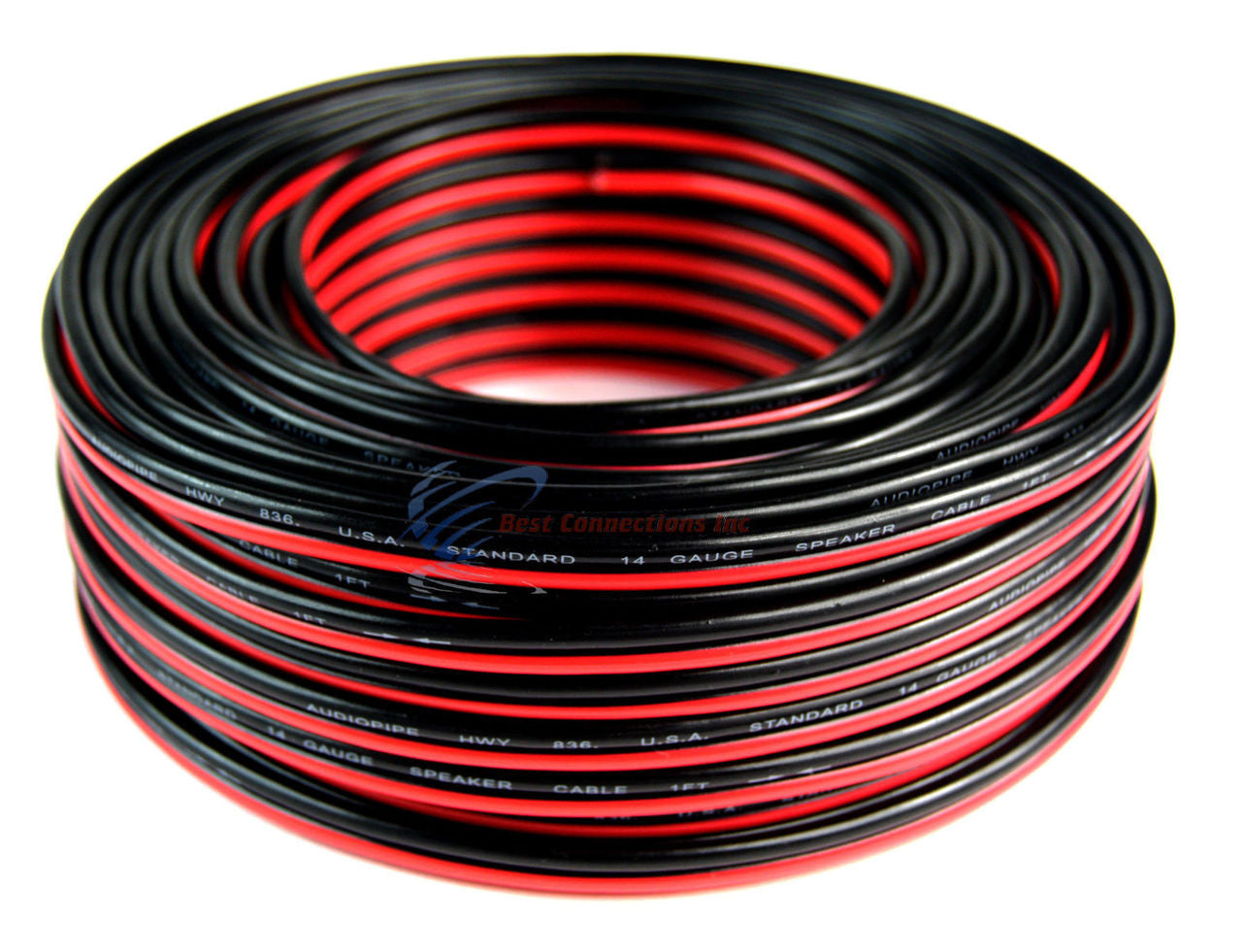Audiopipe 14 Gauge 100' Feet Red Black Bonded 2 Way Speaker Wire Stranded Home Audio