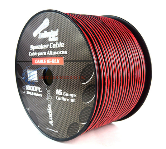 Audiopipe 1000' Feet 16 GA Gauge Red Black 2 Conductor Speaker Wire Audio Cable