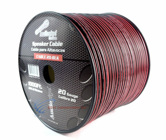 Audiopipe 20 Gauge 1,000 Feet Speaker Wire Red Black 2 Conductor Copper Clad Aluminum CCA