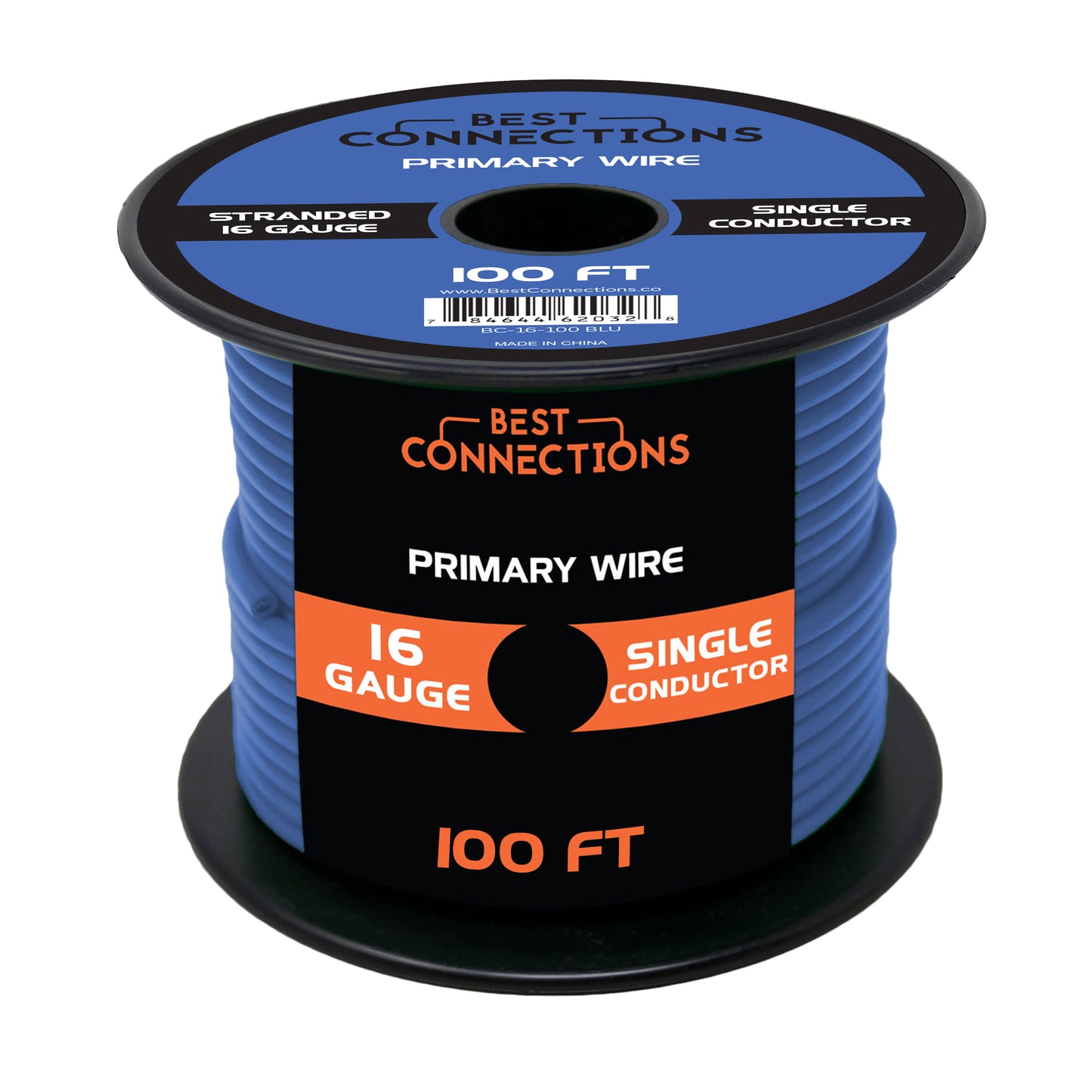 16 Gauge Car Audio Primary Wire (100ft–Blue)– Remote, Power/Ground Electrical