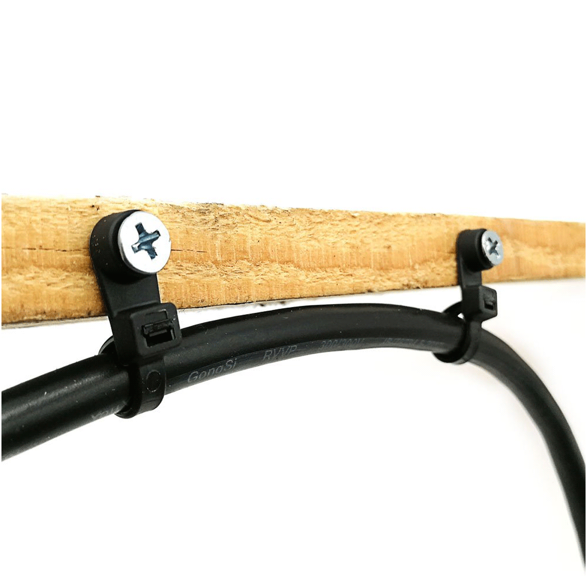 Best Connections 500 Pieces 8" Screw Down Nylon Cable Zip Ties Mounting Hole 50 Lbs Test Black