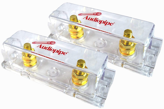 Audiopipe 2 Pack of Heavy Duty ANE ANL 24 Kt Gold Finish Fuse Holder Block CQ-1100