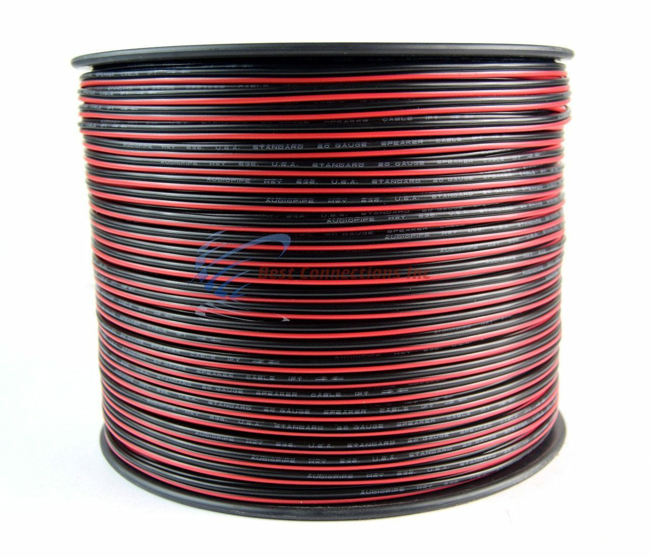 Audiopipe 20 Gauge 1,000 Feet Speaker Wire Red Black 2 Conductor Copper Clad Aluminum CCA
