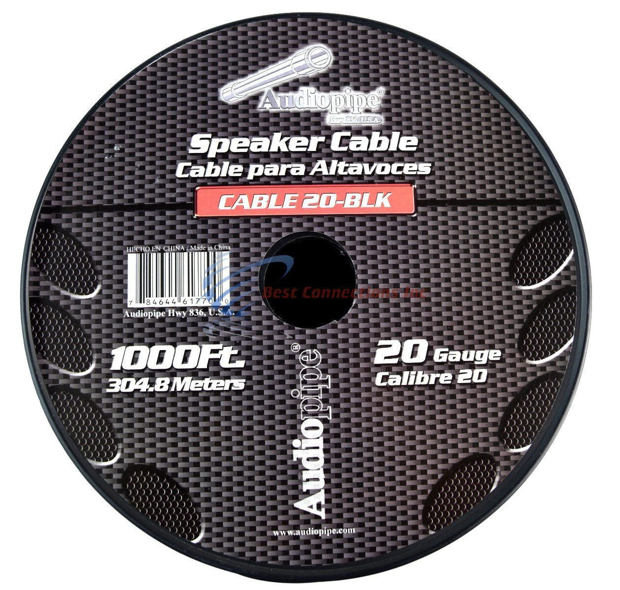 Audiopipe 20 Gauge 1,000 Feet Speaker Wire Red Black 2 Conductor Copper Clad Aluminum CCA