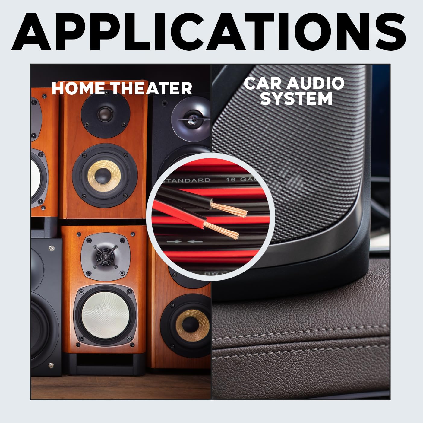 BEST CONNECTIONS Speaker Zip Wire Primary Bonded Red & Black Speaker Cable Stranded Speaker Wire Car Audio Automotive Home Theatre