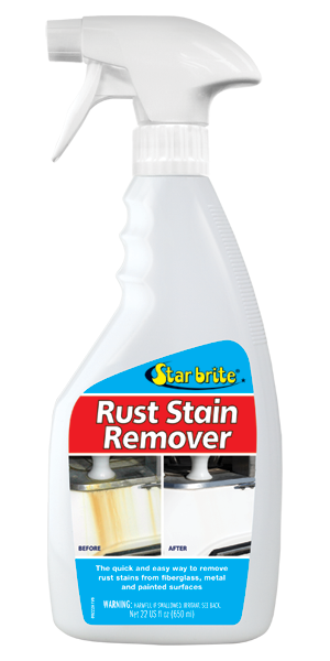 STAR BRITE Rust Stain Remover Spray - Instantly Dissolve Corrosion Stains on Fiberglass, Vinyl, Fabric, Metal & Painted Surfaces - Also Removes Sprinkler Stains - 22 Ounces