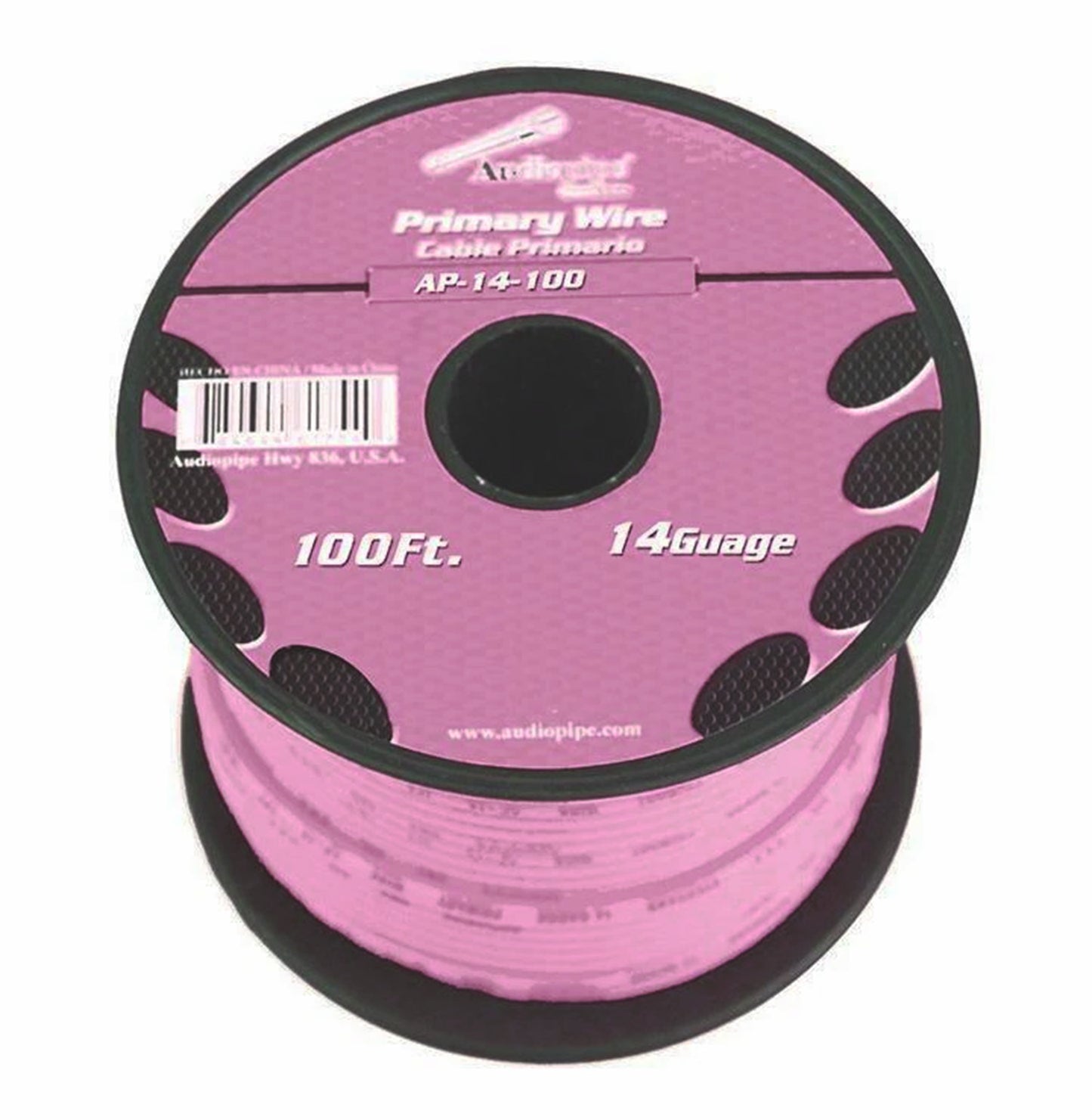 Audiopipe AP14100PK 14 Gauge 100Ft Primary Wire pink Remote, Power/Ground Automotive