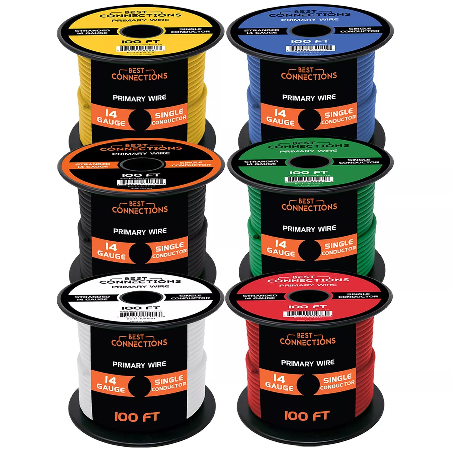 6 Rolls Audiopipe 14 GA 100 Feet Car Audio Power Primary Remote Wire