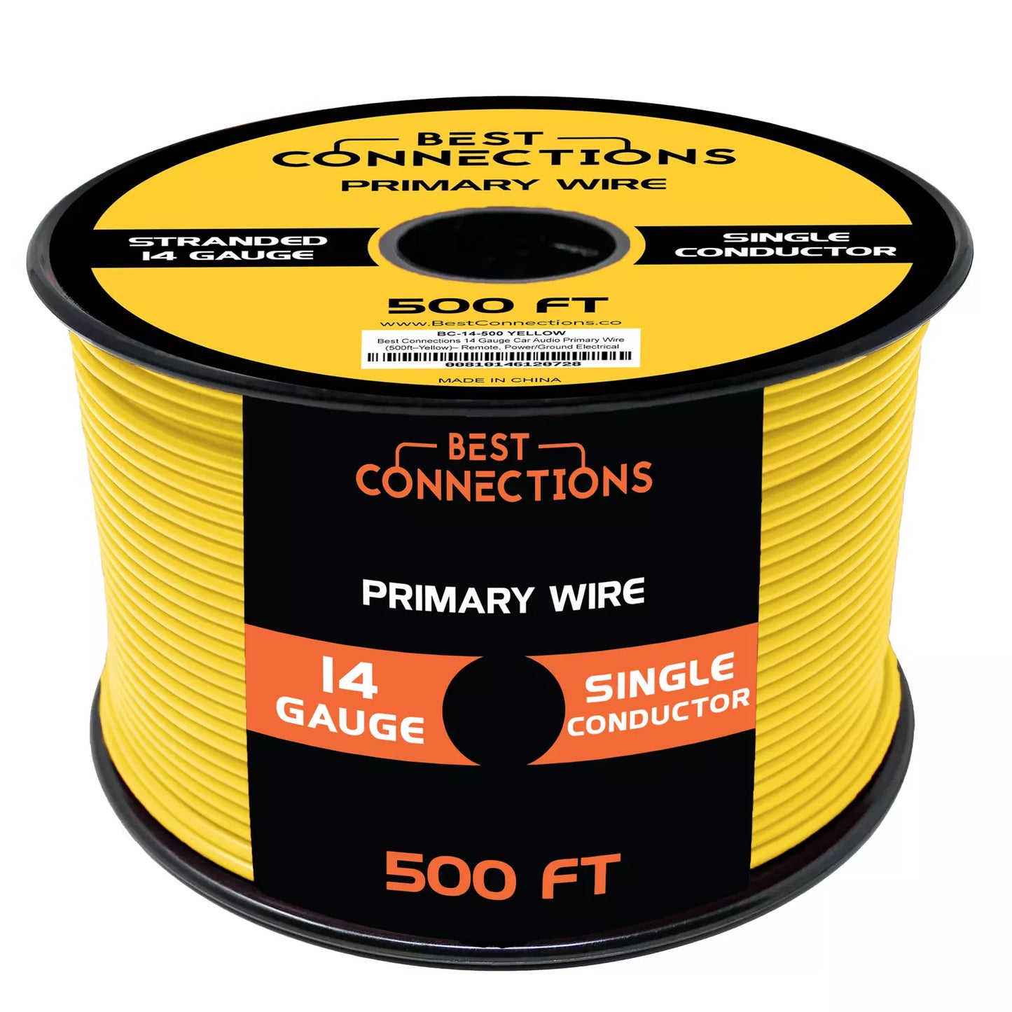 14 Gauge Car Audio Primary Wire (500ft–Yellow)– Remote, Power/Ground Electrical