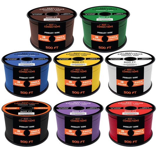 18 GA 500 Feet Audiopipe Primary Power Wire Remote Car Audio Home (8 Rolls)