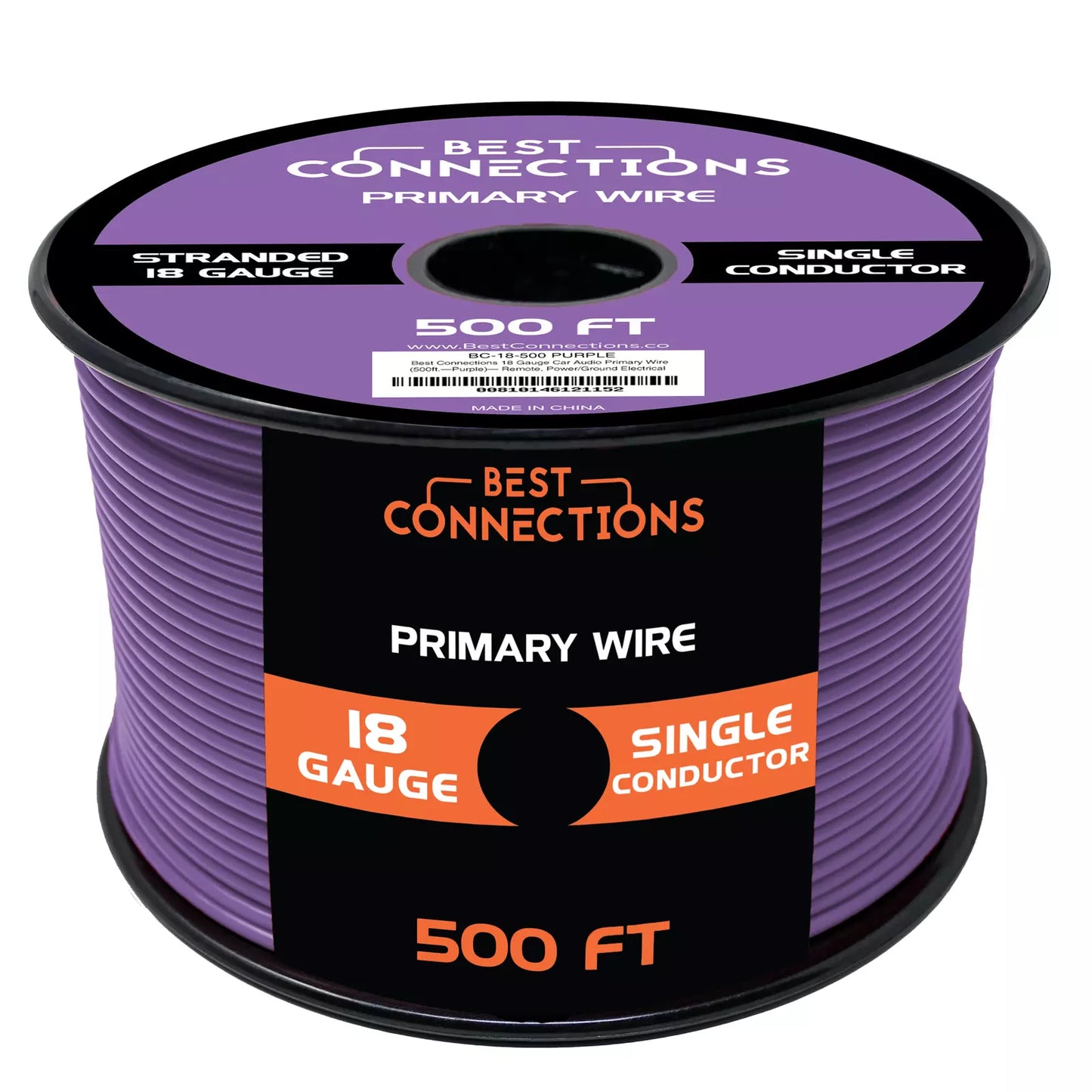 18 Gauge Car Audio Primary Wire (500ft–Purple)– Remote, Power/Ground Electrical