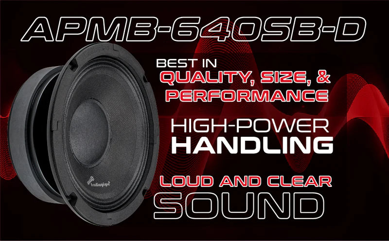 Audiopipe Low Mid Frequency Loudspeaker 6" 350W Max Power Wave Design (APMB-640SB-D)