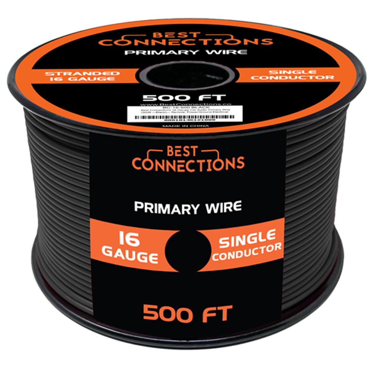 BEST CONNECTIONS 16 Gauge Automotive Primary Wire - 500ft (Various Color Options) | Ideal for Trailer, Speaker, and Lighting Circuits | Durable Primary/Remote, Power/Ground Electrical Wiring