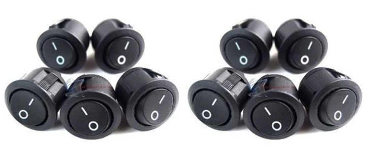 10 Pcs Black Rocker Switches 12 Volt On/Off Toggle Car Audio and Power Fog Light