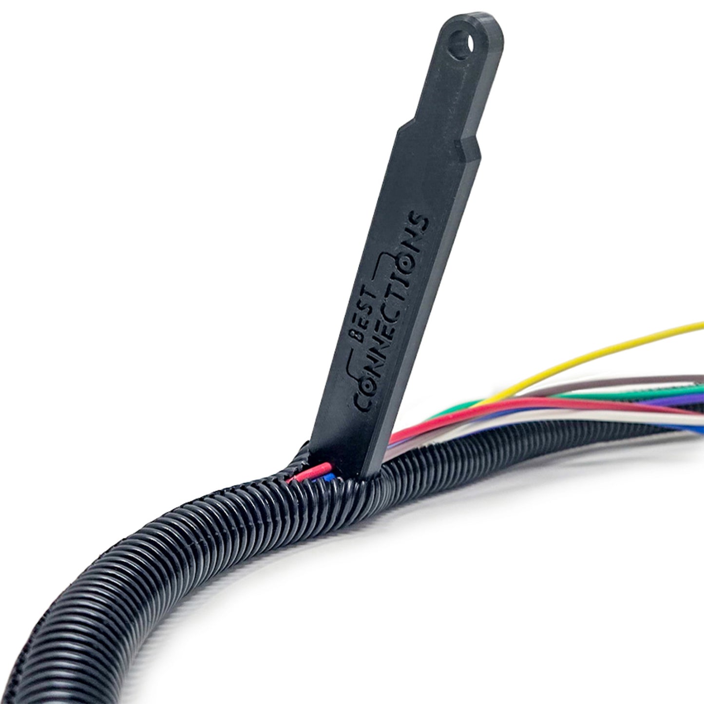 Best Connections 100 Ft 3/4" Split Wire Loom with Installation Tool Black Flex-Guard Convoluted Tubing