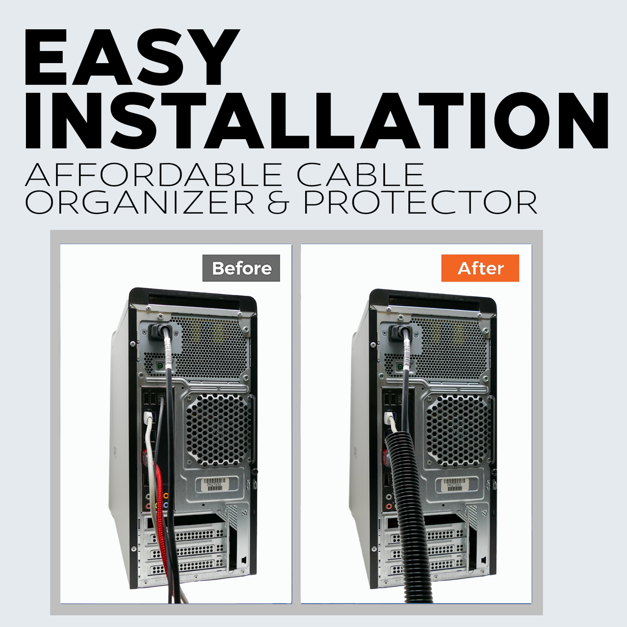 BEST CONNECTIONS 100 Ft – 1" Diameter Split Wire Loom Flex-Guard Convoluted Tubing with 100 Pcs x 7" Nylon Cable Zip Ties – Protective Split Cable Sleeves for Automotive Home Electrical Wires – Black