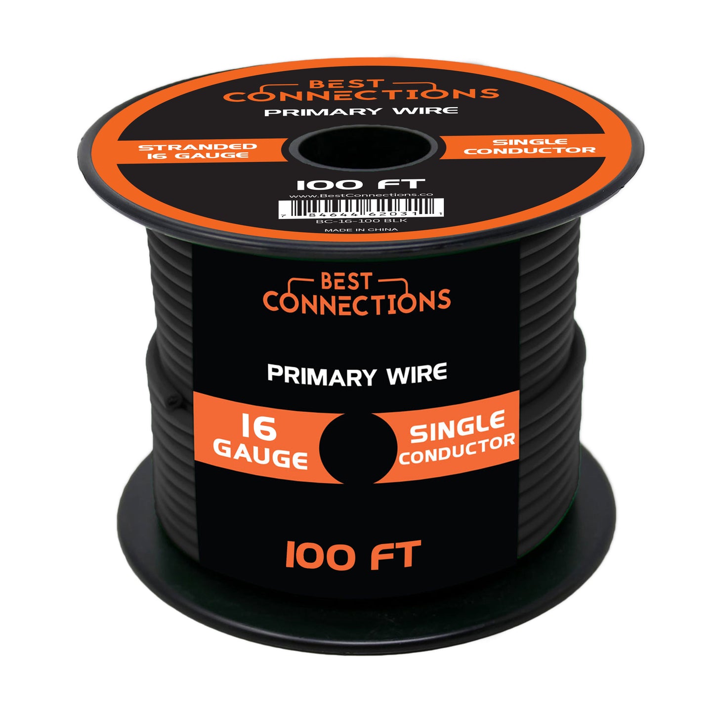 Audiopipe 16 Gauge Car Audio Primary Wire (100ft–Black)– Remote, Power/Ground Electrical