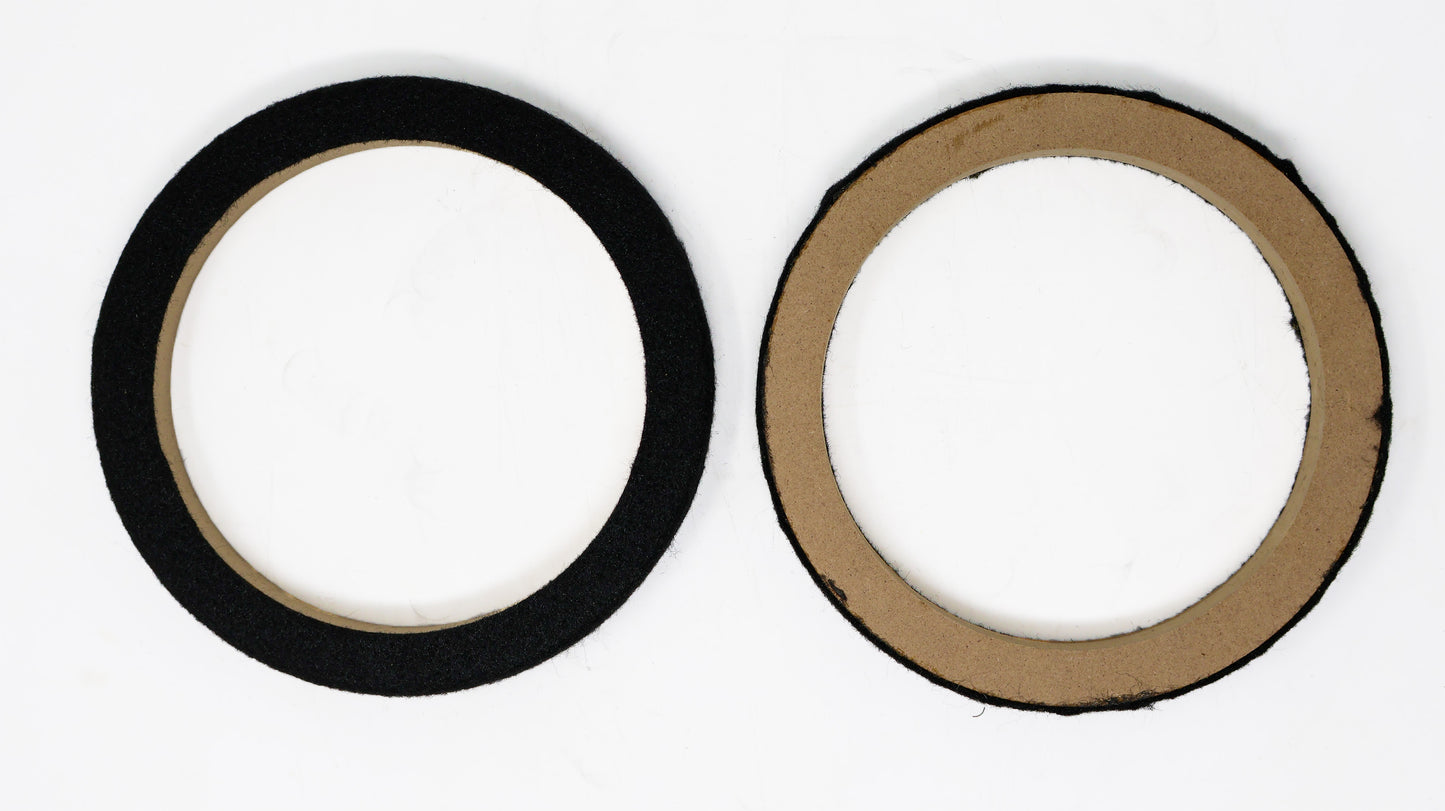 8 Pieces 6.5 Inch MDF Wood Speaker Spacer Rings with Black Carpet 4 Pair