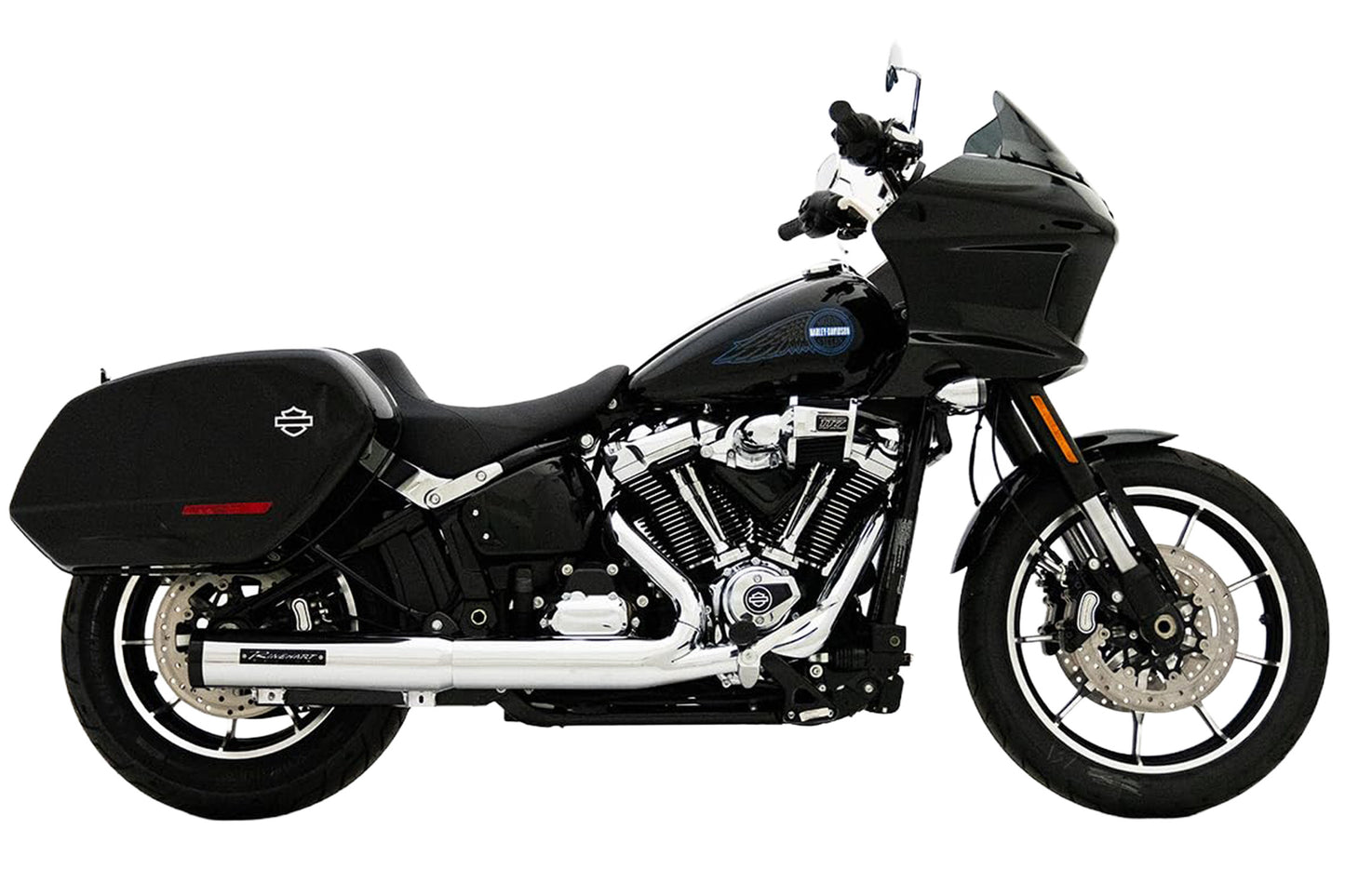 Rinehart HP40 2-into-1 Slip-on 2025 Softail Chrome with Black Badge & End Cap