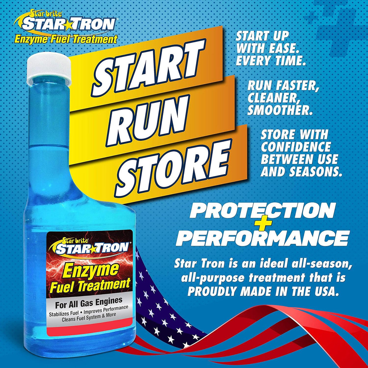 STAR BRITE Star Tron Enzyme Fuel Treatment 93032 Concentrated Formula 32 Oz Treats 512 Gallons Blue