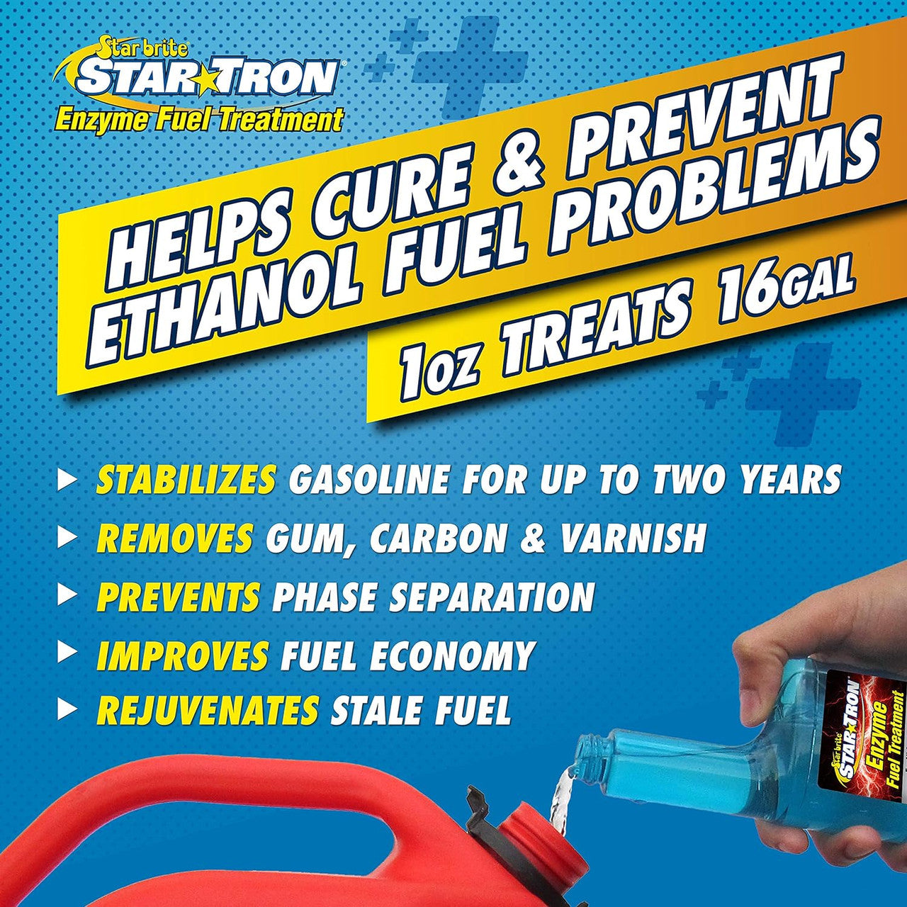 STAR BRITE Star Tron Enzyme Fuel Treatment 93032 Concentrated Formula 32 Oz Treats 512 Gallons Blue