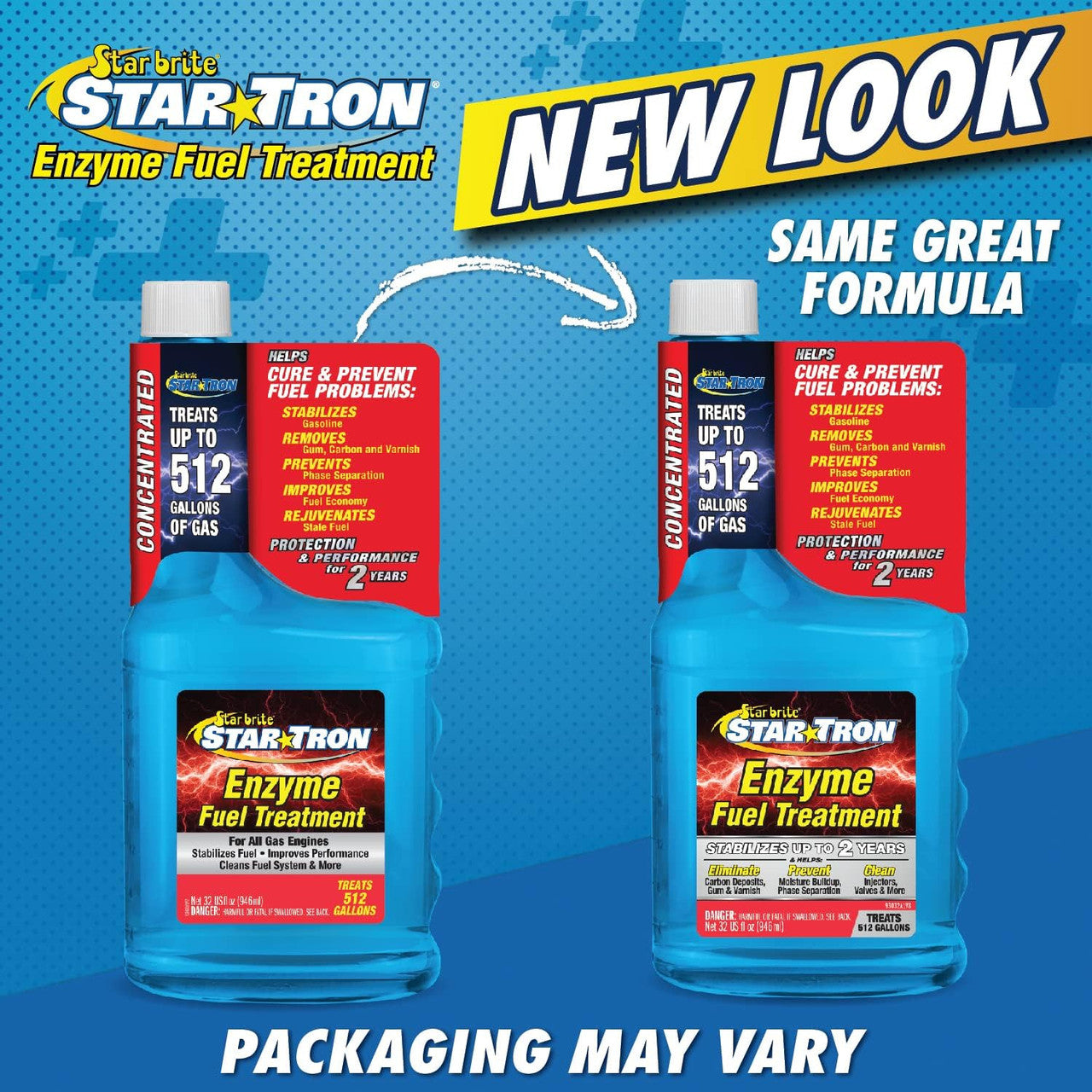 STAR BRITE Star Tron Enzyme Fuel Treatment 93032 Concentrated Formula 32 Oz Treats 512 Gallons Blue