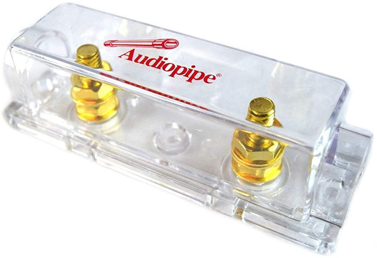 Audiopipe 2 Pack of Heavy Duty ANE ANL 24 Kt Gold Finish Fuse Holder Block CQ-1100