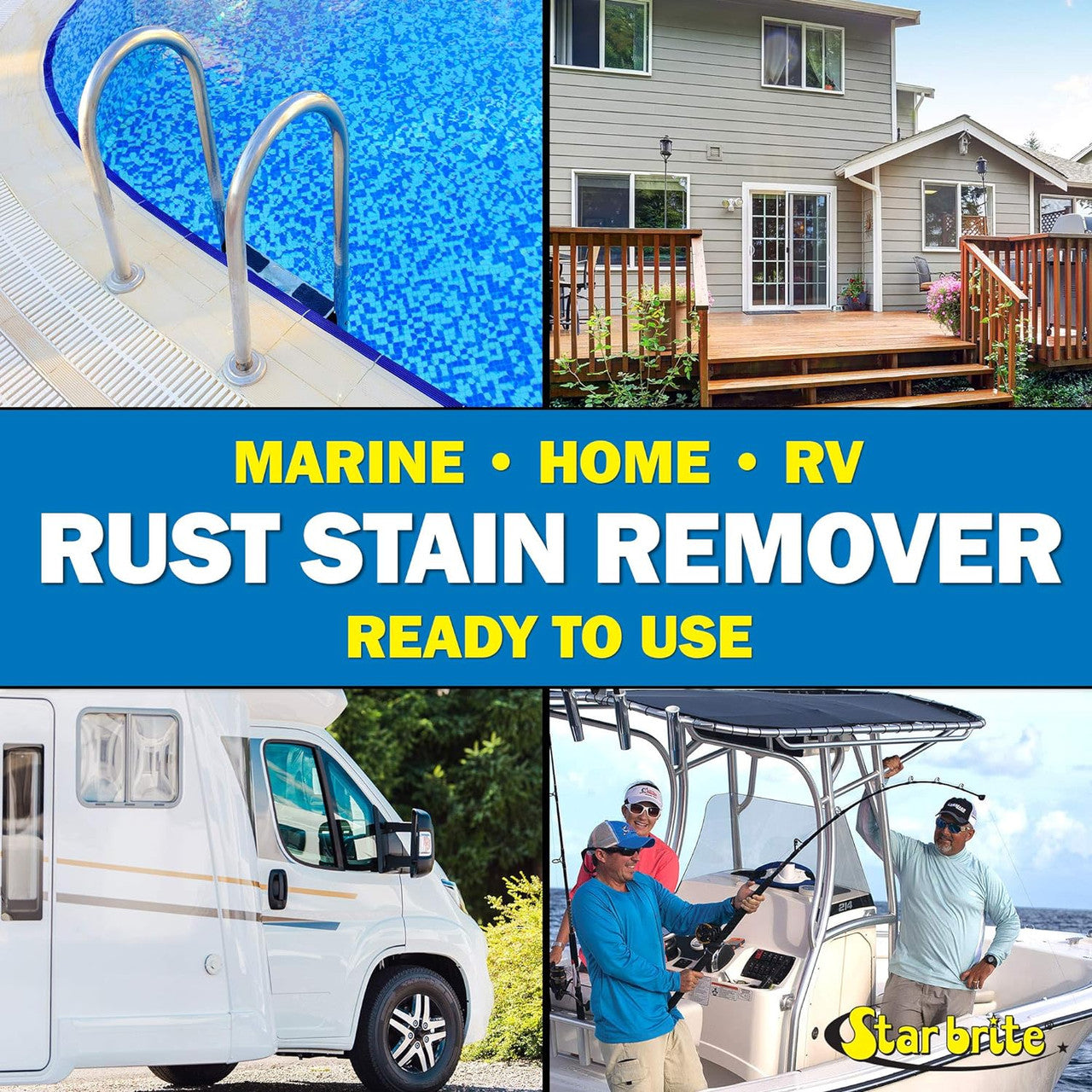 StarBrite Rust Stain Remover Spray 22 Oz - Instantly Dissolve Corrosion Stains on Fiberglass, Vinyl, Fabric, Metal & Painted Surfaces - Also Removes Sprinkler Stains - 2 Pack