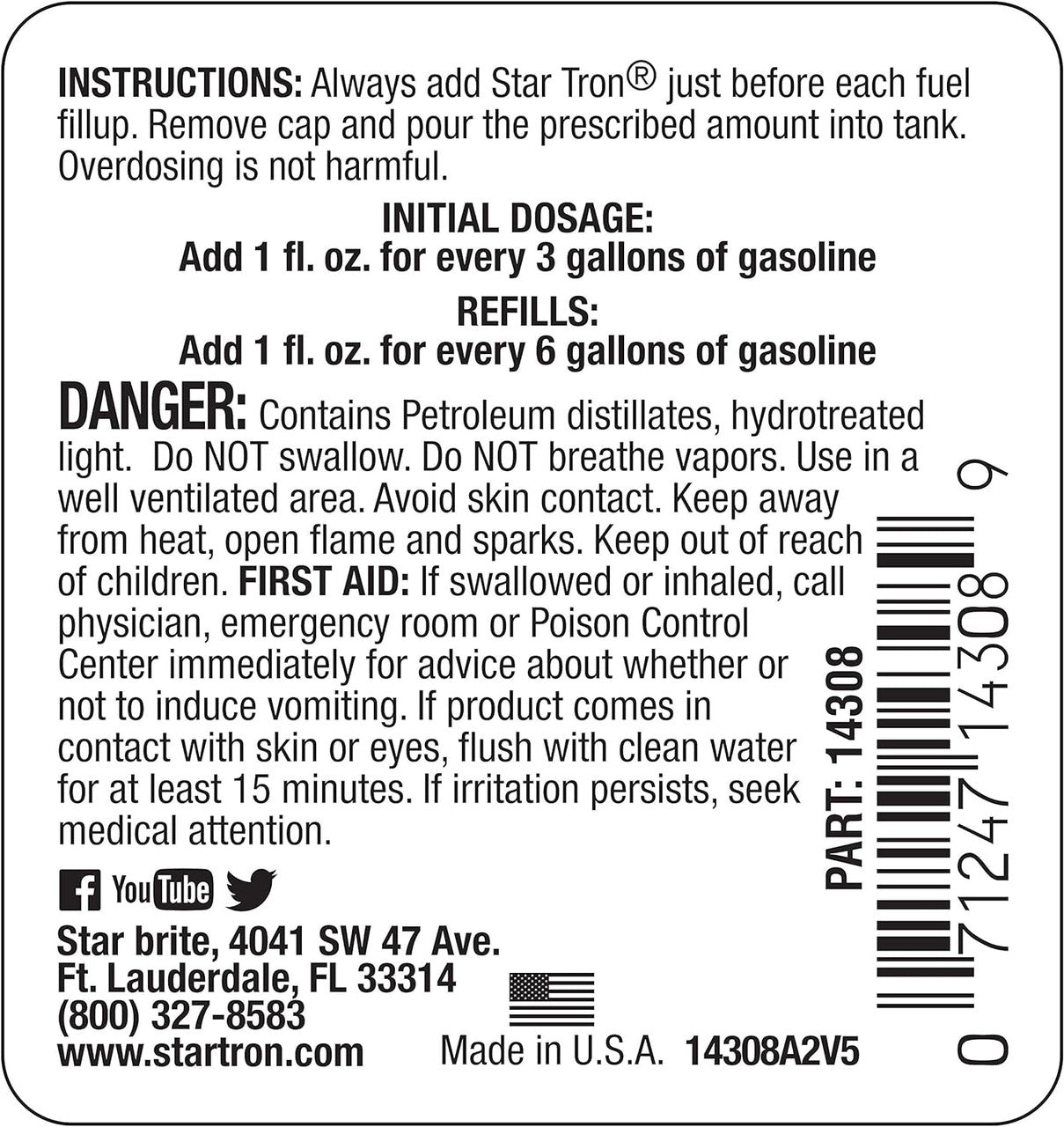 StarBrite Star Tron Enzyme Fuel Treatment, Small Engine Formula, 8 Fl Oz Treats up to 48 Gallons Gas Additive Rejuvenates & Stabilizes Old Gasoline, Cures & Prevents Ethanol Problems - 4 Pack