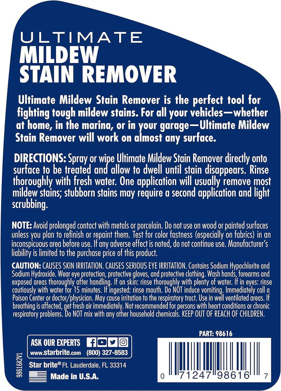 StarBrite Ultimate Mildew Stain Remover - Fast Acting Gel Spray Formula Stays On Stains Longer To Reduce Scrubbing 16 oz - 2 Pack
