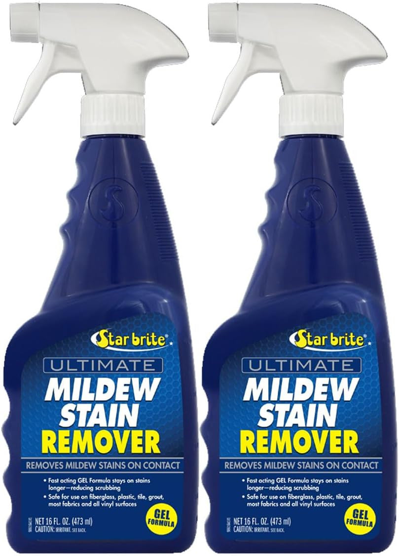 StarBrite Ultimate Mildew Stain Remover - Fast Acting Gel Spray Formula Stays On Stains Longer To Reduce Scrubbing 16 oz - 2 Pack