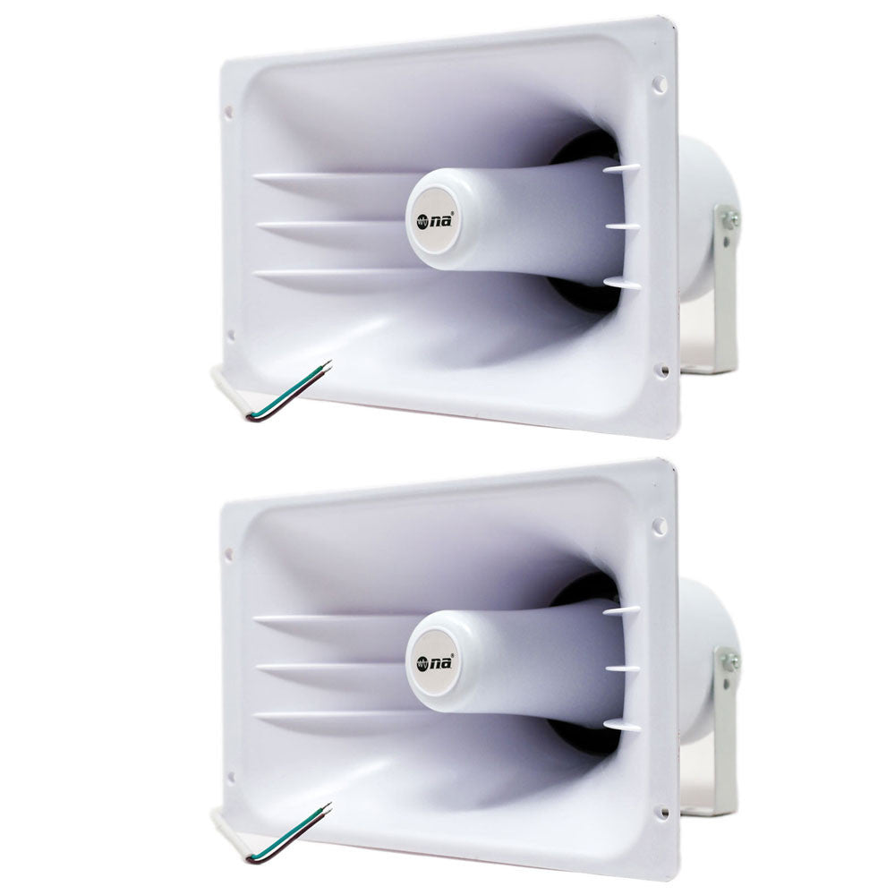 PA Power Horn Speaker 40W RMS Indoor Outdoor 80 Watt Max Power 2 PACK