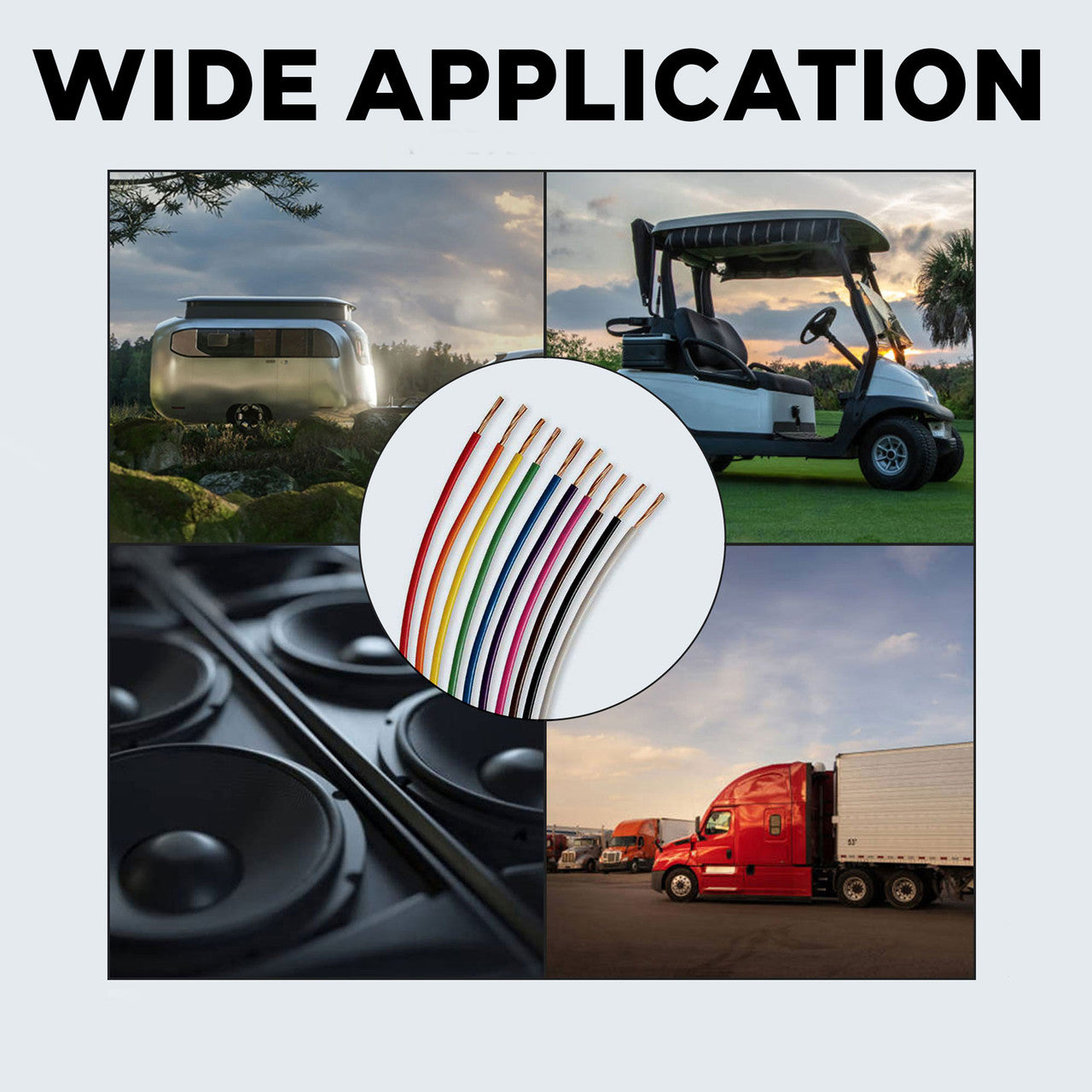 Best Connections 14 Ga Auto Primary Wire Set 25ft each 6 Rolls Power Ground Trailer Electrical