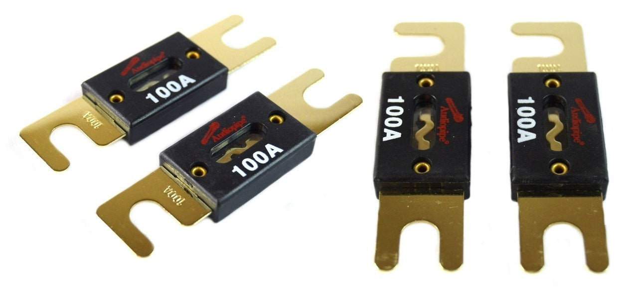 4 Pcs 100 Amp ANL Fuses Gold Plated Audiopipe Blister Pack Car Audio Stereo