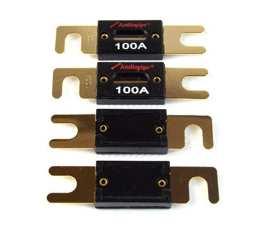 4 Pcs 100 Amp ANL Fuses Gold Plated Audiopipe Blister Pack Car Audio Stereo