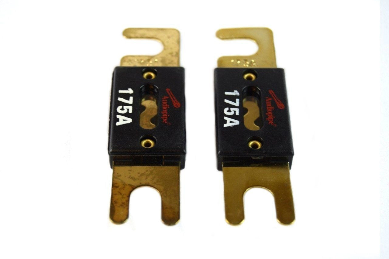 2 Pcs 175 Amp ANL Fuses Gold Plated Audiopipe Blister Pack Car Audio Stereo