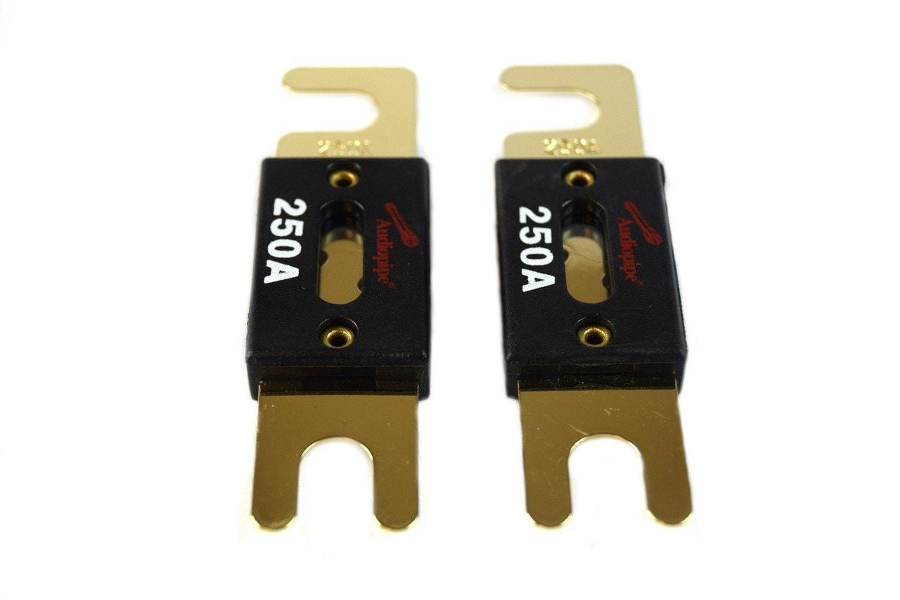 2 pcs 250 Amp ANL Fuses Gold Plated Audiopipe Blister Pack Car Audio Stereo