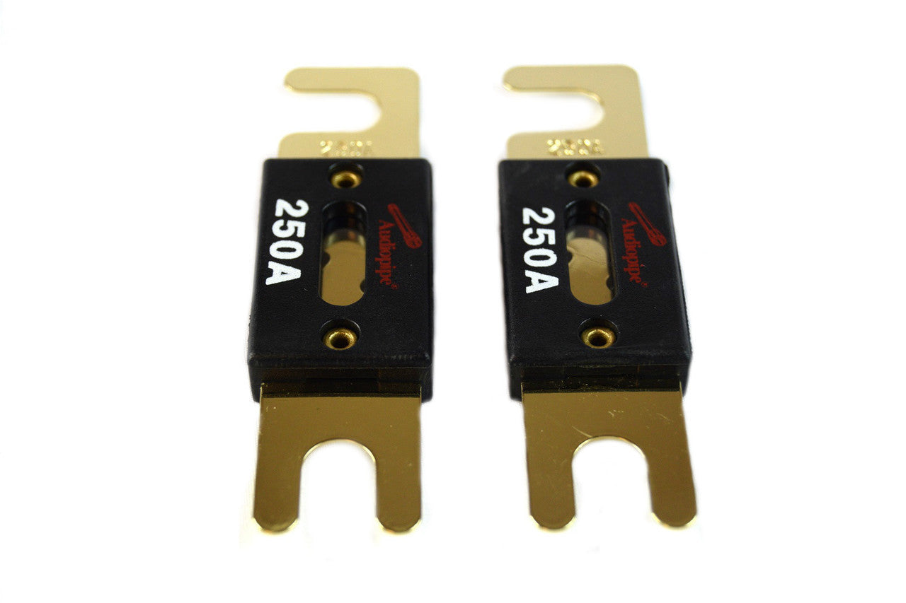 2 pcs 250 Amp ANL Fuses Gold Plated Audiopipe Blister Pack Car Audio Stereo