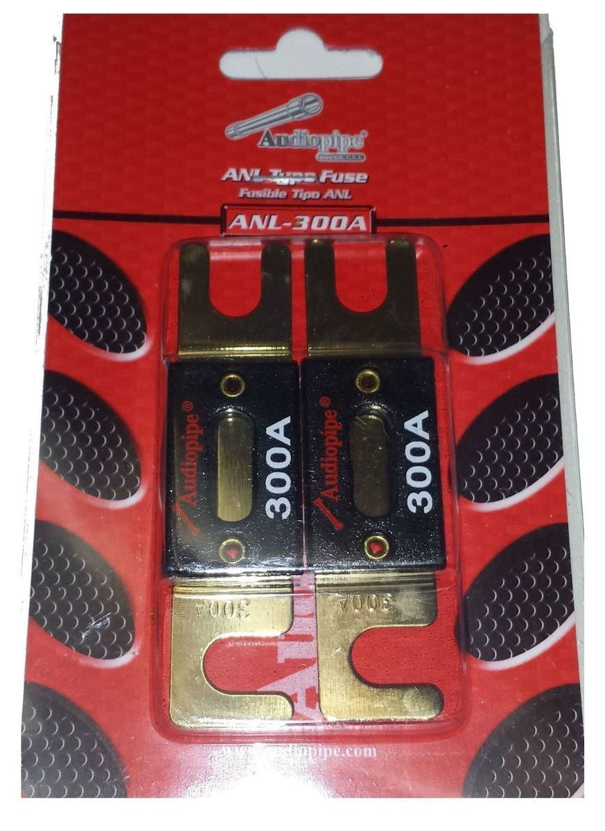 4 Pcs 300 Amp ANL Fuses Gold Plated Audiopipe Blister Pack Car Audio Stereo