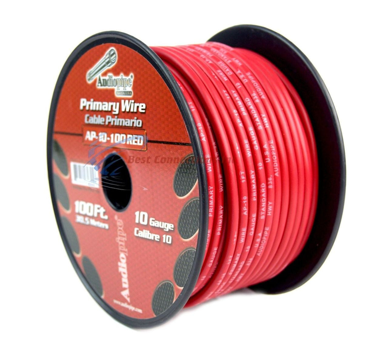 Best Connections 10 Gauge Car Audio Primary Wire (100ft–Red)– Remote, Power/Ground Electrical
