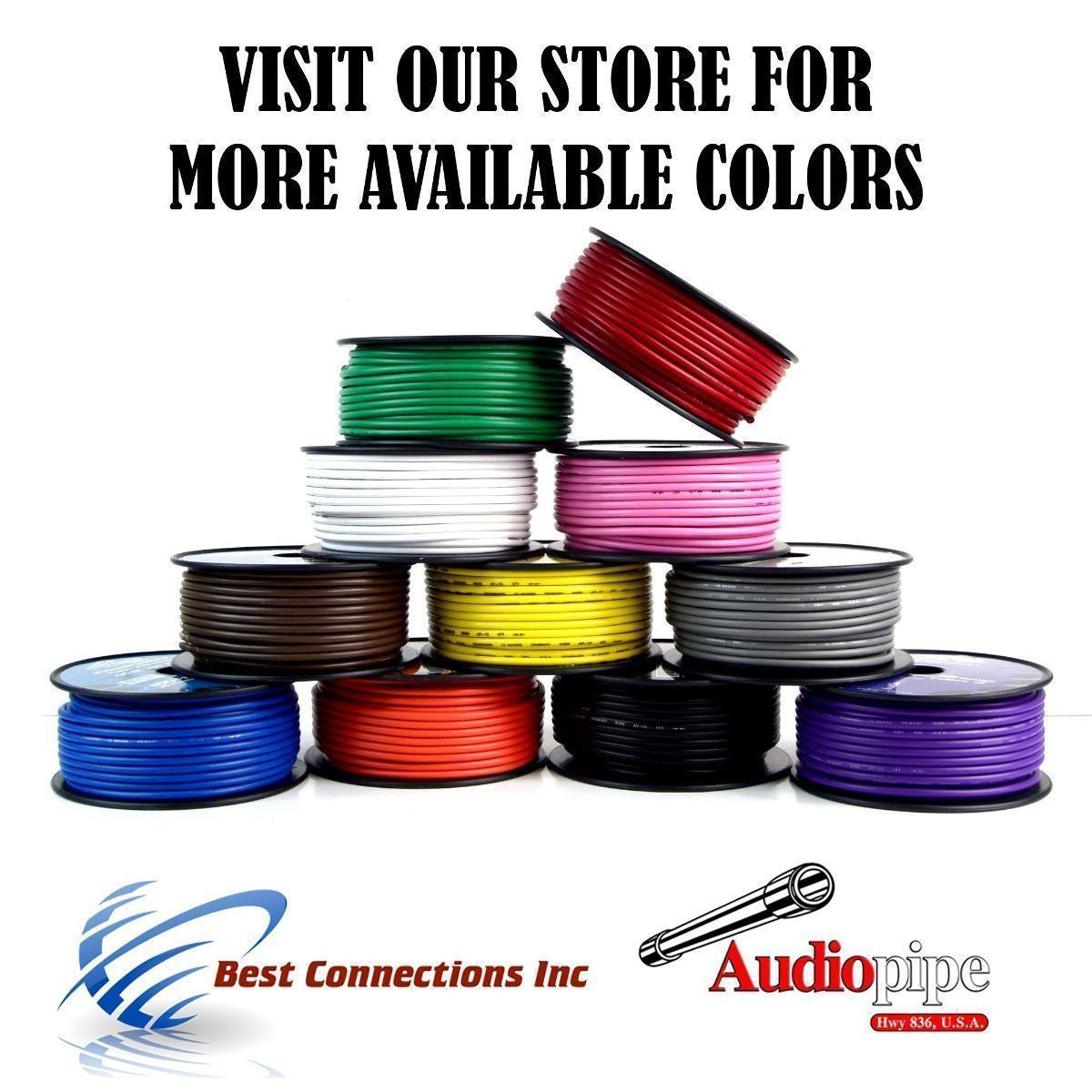 Best Connections 12 Gauge 100 Feet Blue Audiopipe Car Audio Home Primary Remote Wire