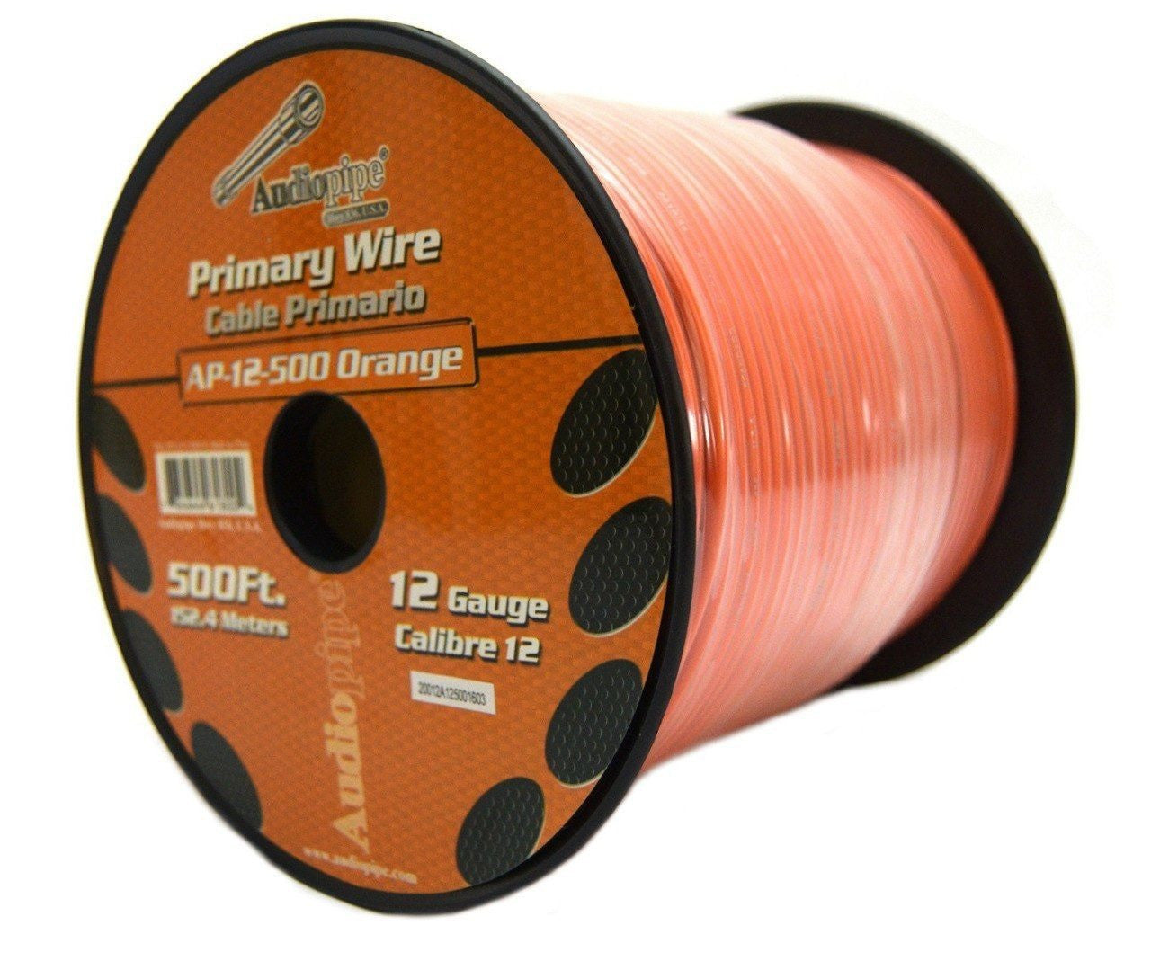 Audiopipe 12 Gauge Car Audio Primary Wire (500ft–Orange)– Remote, Power/Ground Electrical