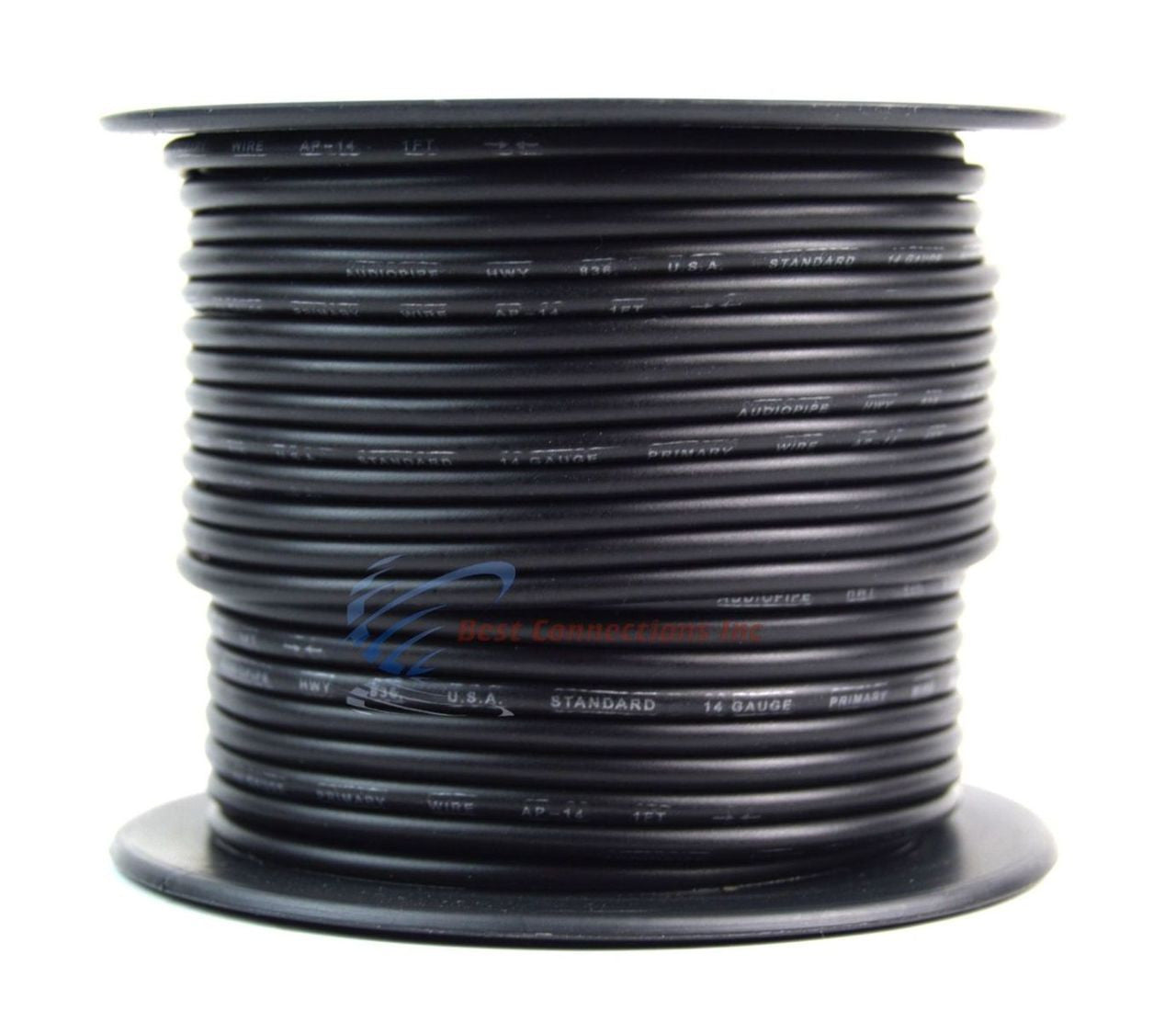 14 Gauge Car Audio Primary Wire (100ft–Black)– Remote, Power/Ground Electrical