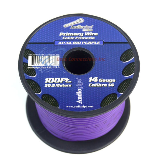 14 Gauge Car Audio Primary Wire (100ft–Purple)– Remote, Power/Ground Electrical
