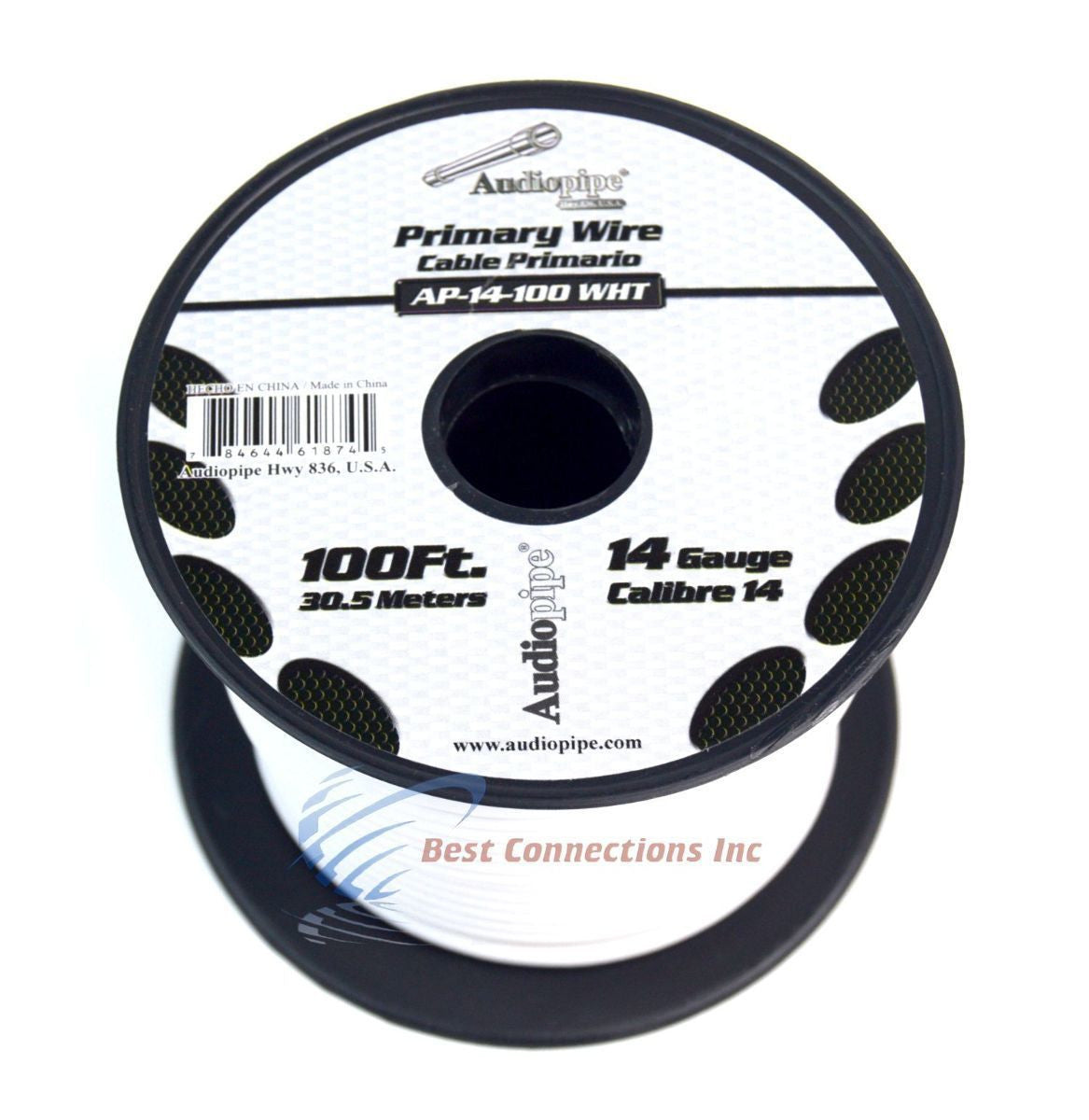 14 Gauge Car Audio Primary Wire (100ft–White)– Remote, Power/Ground Electrical