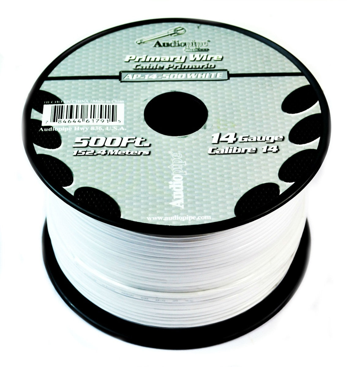 14 Gauge Car Audio Primary Wire (500ft–White)– Remote, Power/Ground Electrical