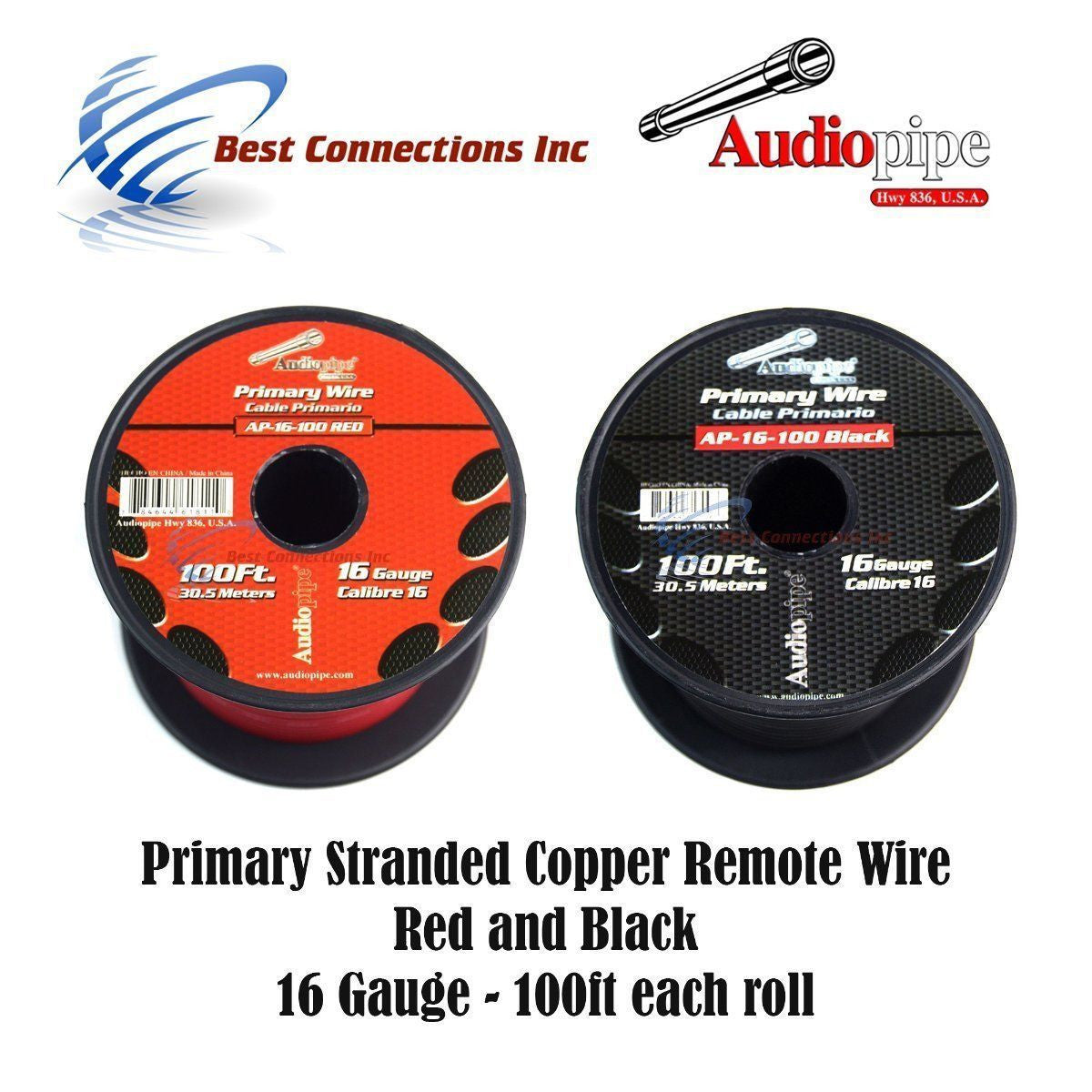 100' FT Each 14 16 18 GA 600FT Red Black Primary Remote Wire Power Stranded