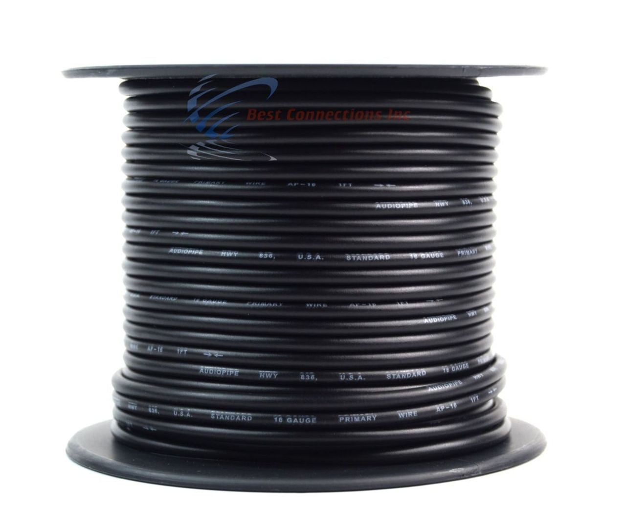 Audiopipe 16 Gauge Car Audio Primary Wire (100ft–Black)– Remote, Power/Ground Electrical