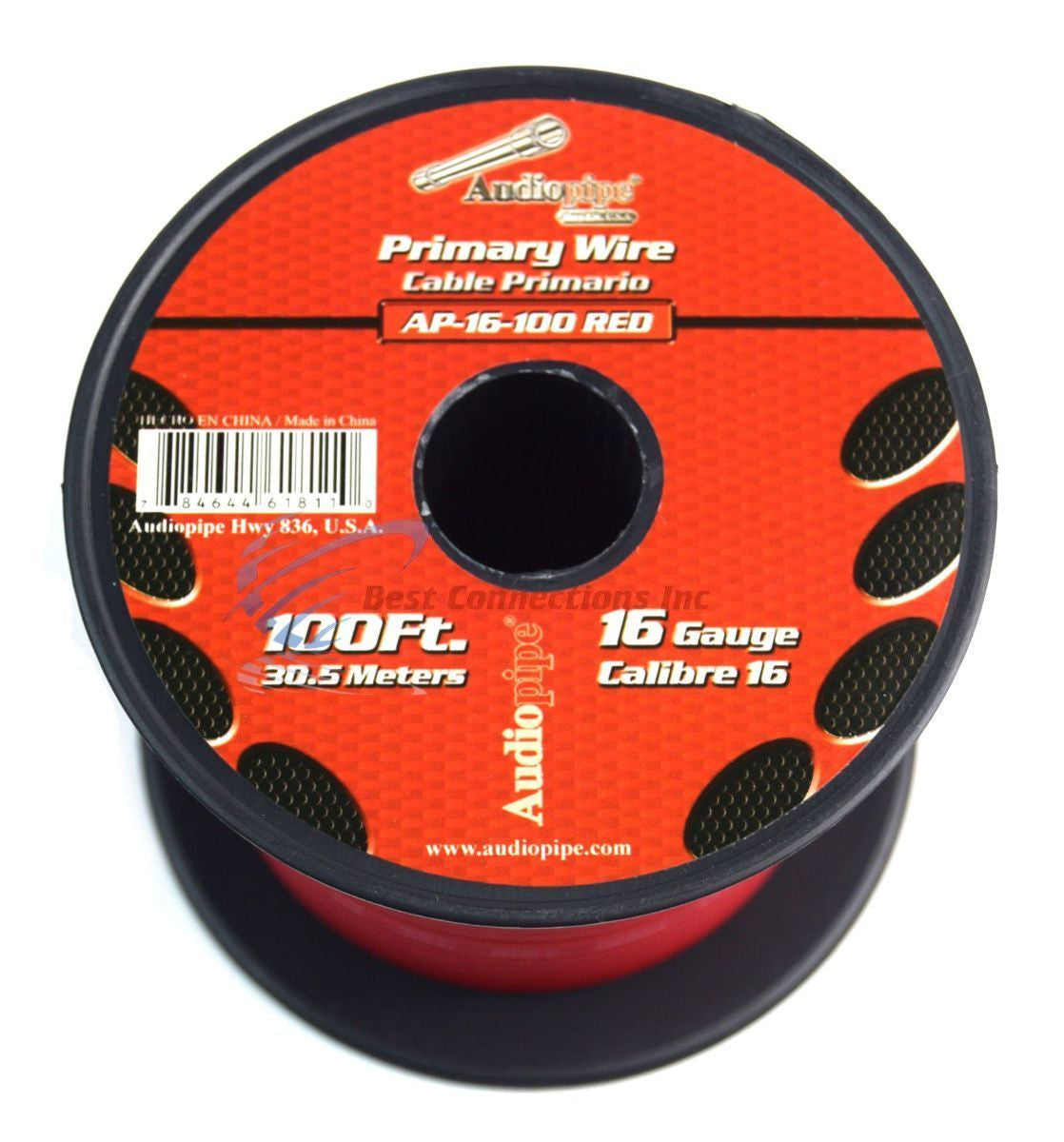 16 Gauge Car Audio Primary Wire (100ft–Red)– Remote, Power/Ground Electrical
